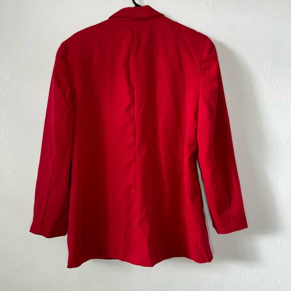 Vintage 70s Pendleton Women Sz 12 Wool Blazer Red Crest Single Button Sport Coat - Picture 7 of 11